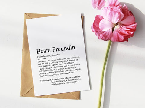 Postkarte Definition Beste Freundin