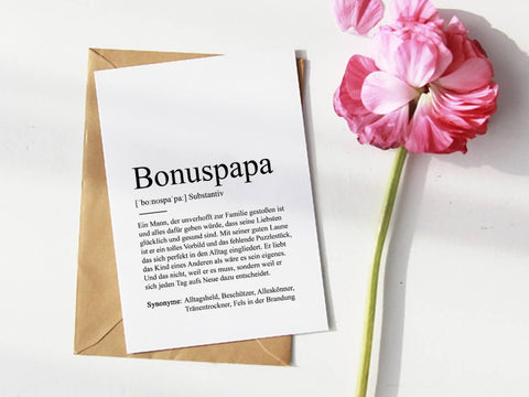 Postkarte Definition Bonuspapa