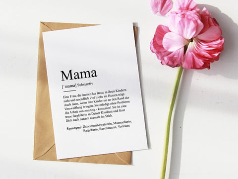 Postkarte Definition Mama