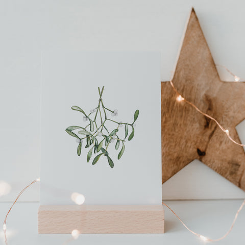 Postkarte Mistletoe Weihnachten - Eulenschnitt